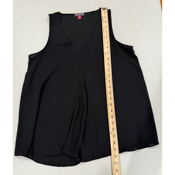 Vince Camuto Top Womens Small Black Sleeveless V-Neck Sheer Lightweight Career - Picture 5 of 5
